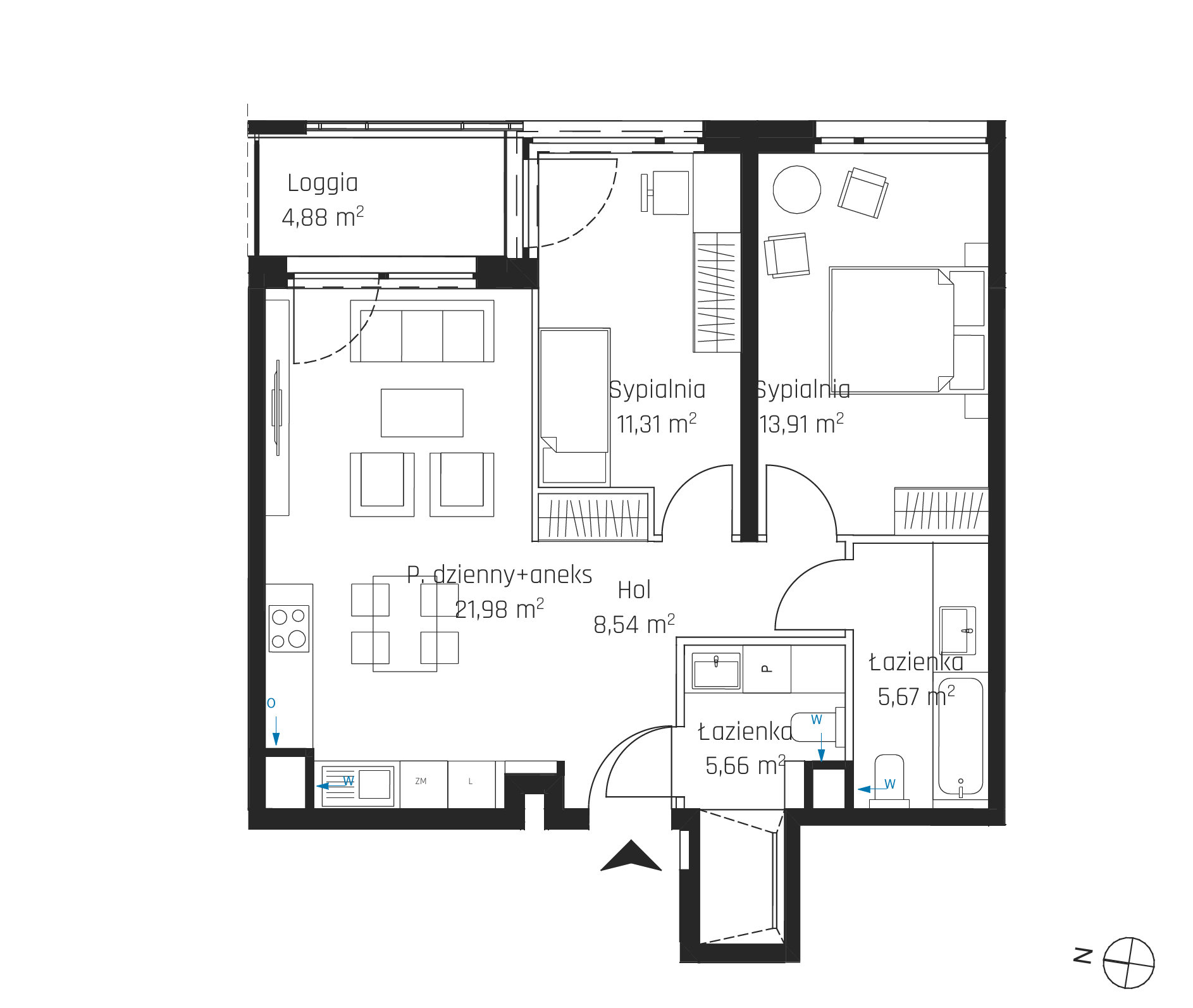 Plan 3 pok. 67m²