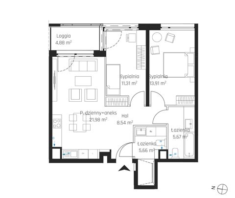Plan 3 pok. 67m²