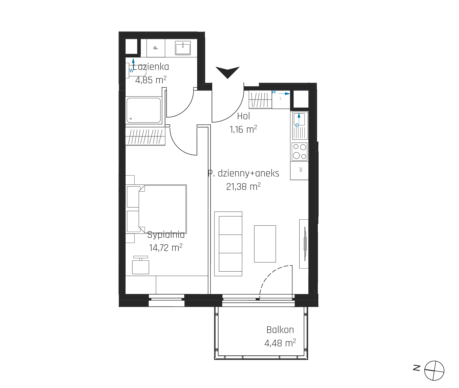 Plan 2 pok. 42m²