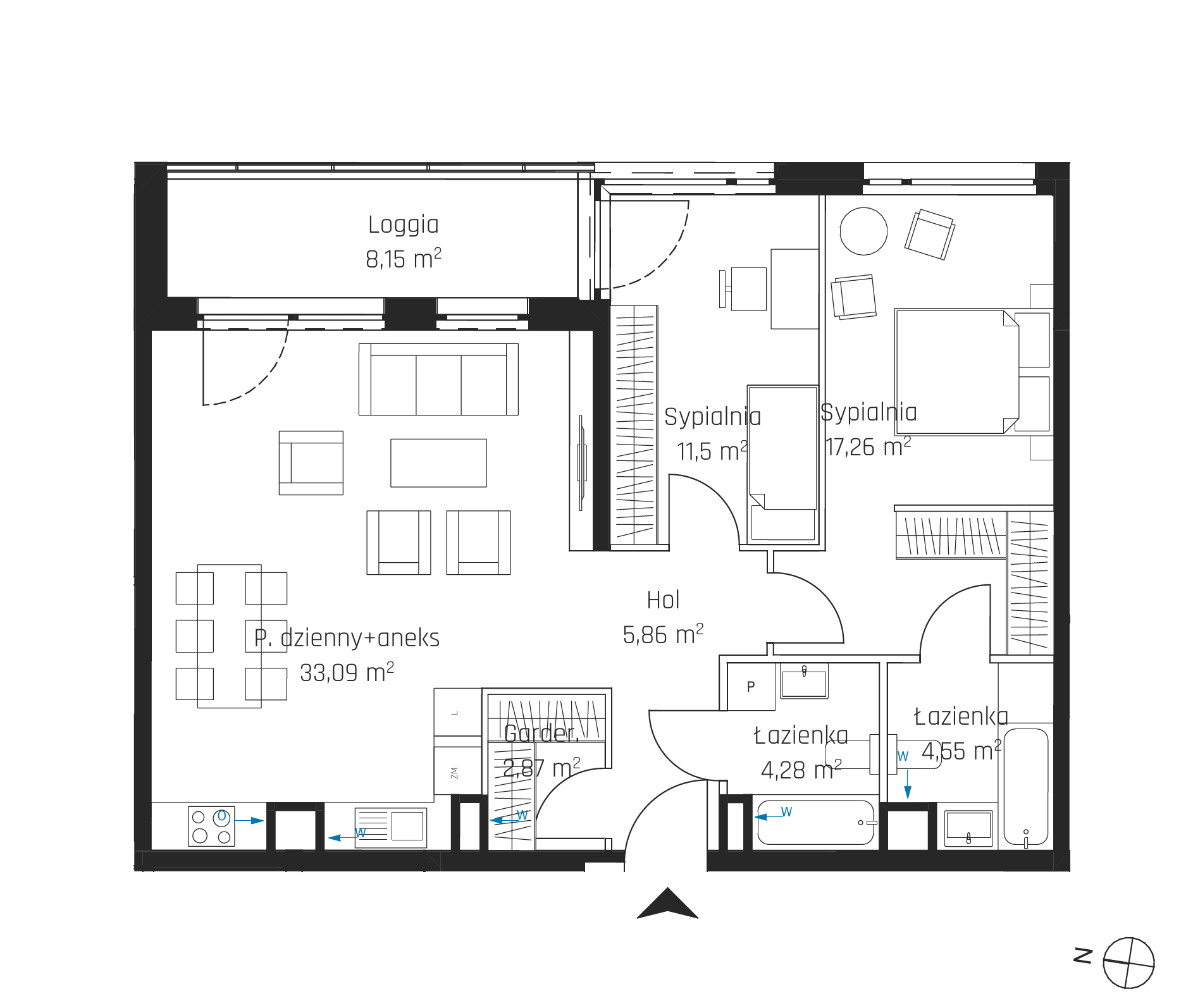Plan 3 pok. 79m²