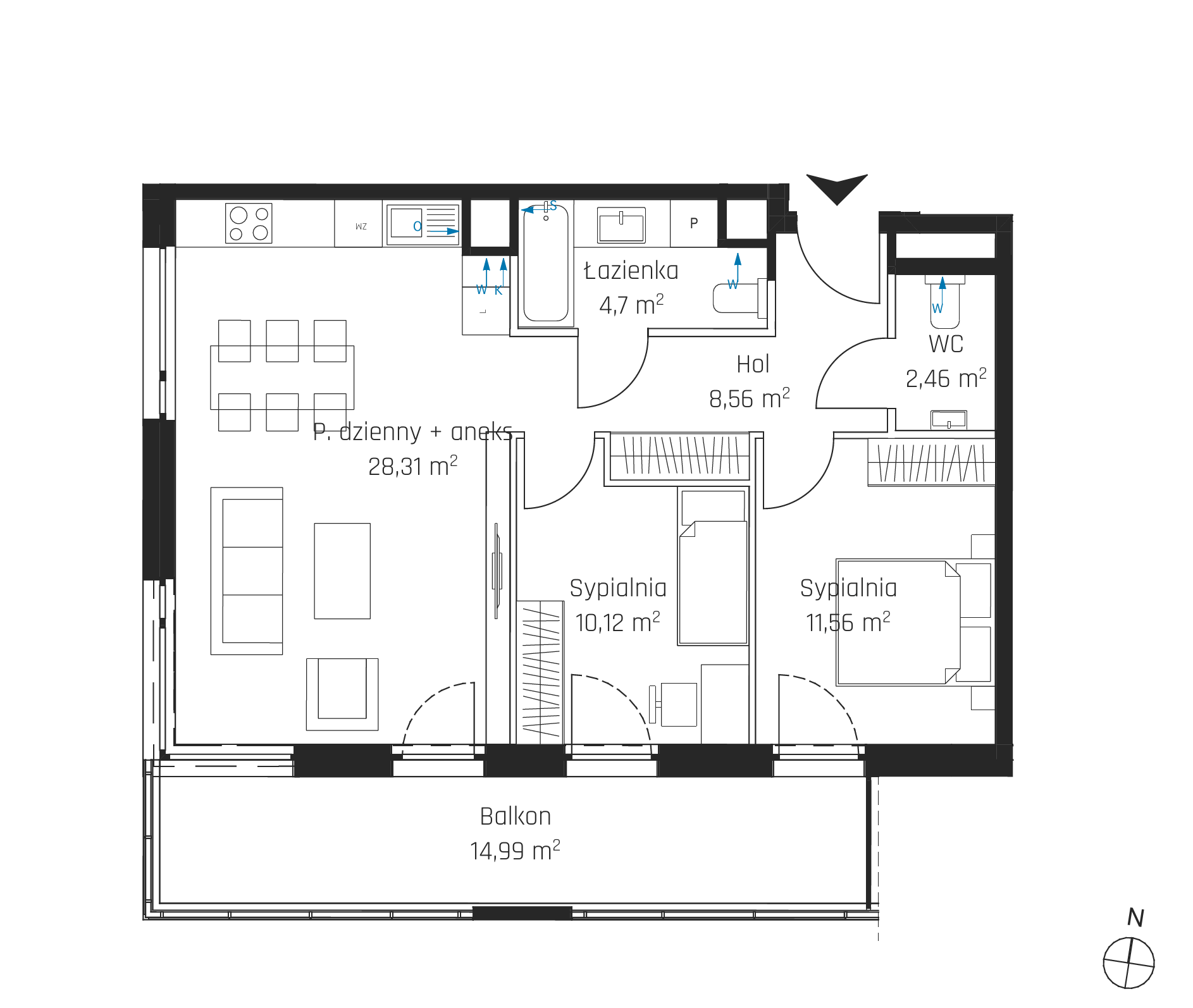 Plan 3 pok. 66m²