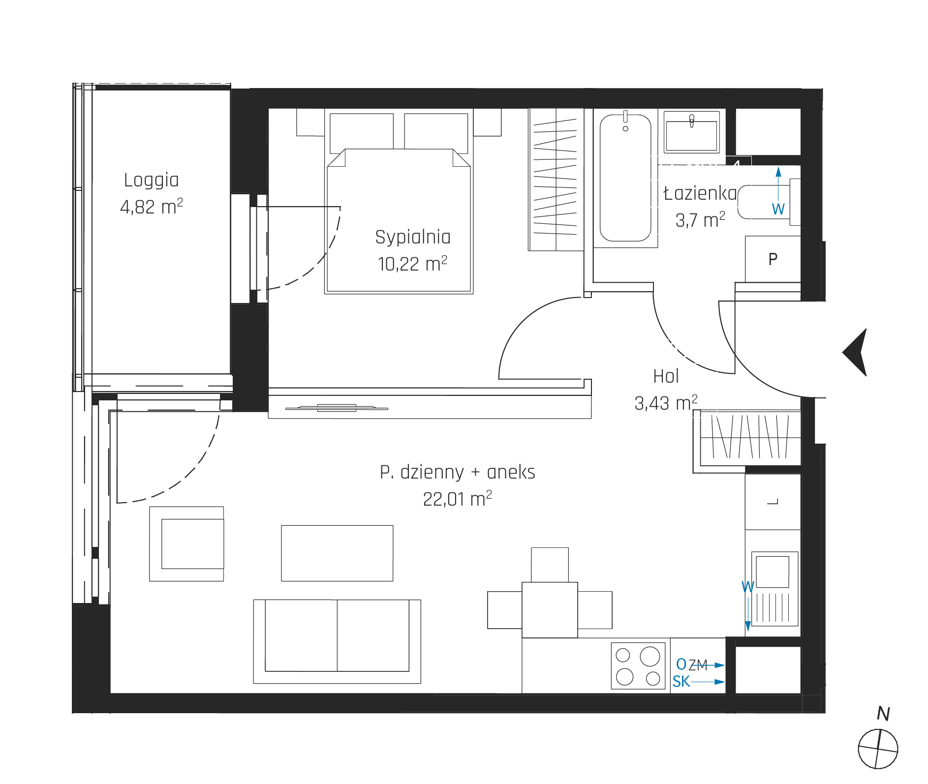 Plan 2 pok. 39m²