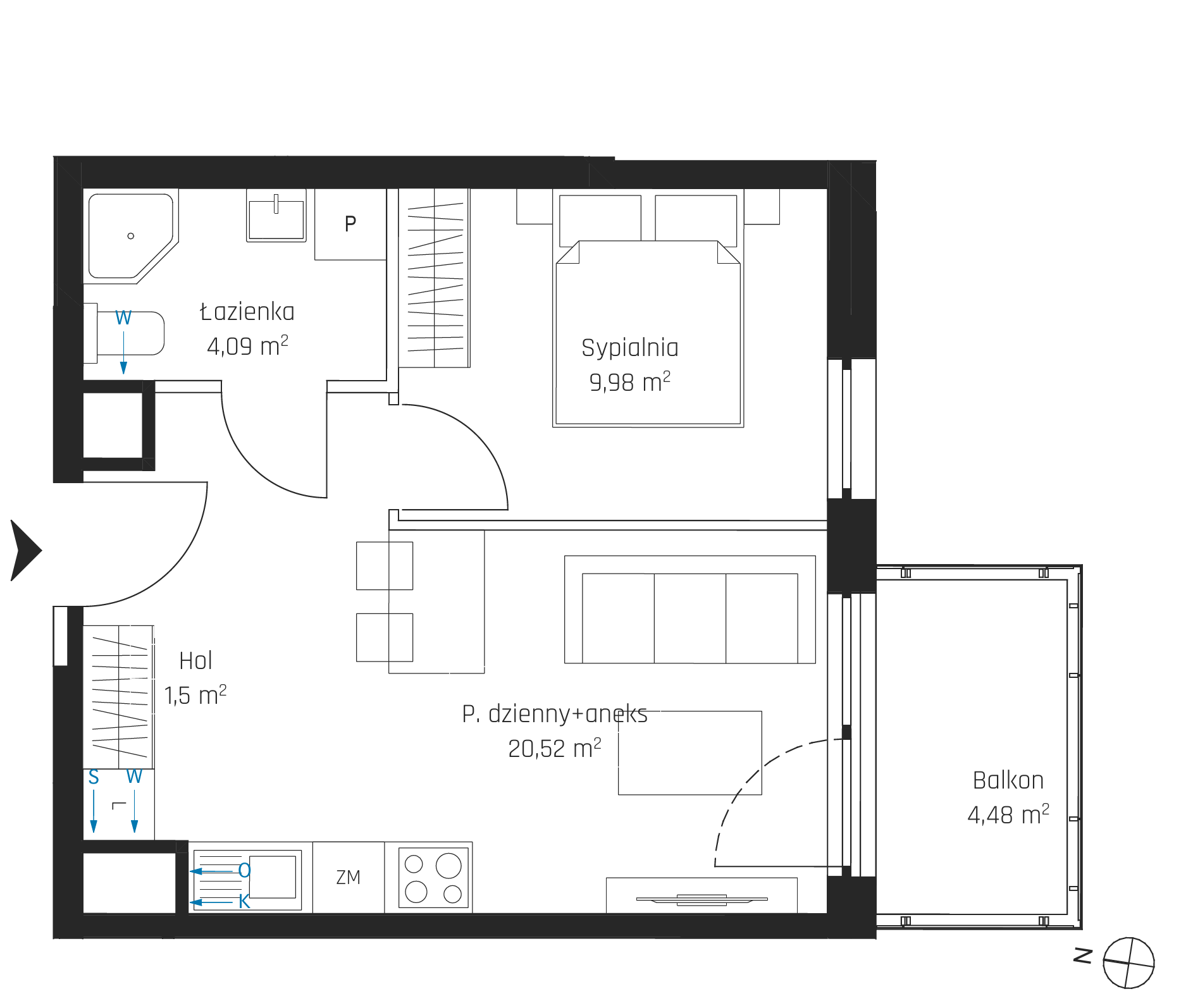 Plan 2 pok. 36m²