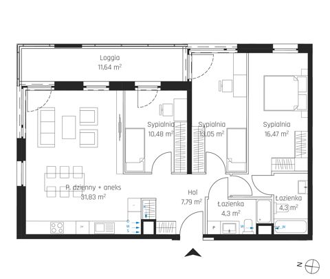 Plan 4 pok. 89m²