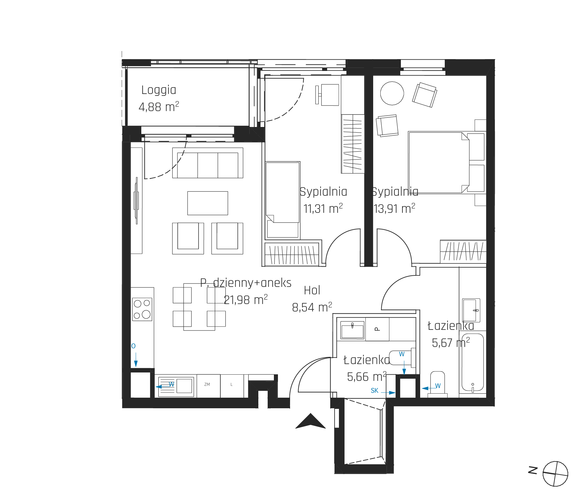 Plan 3 pok. 67m²