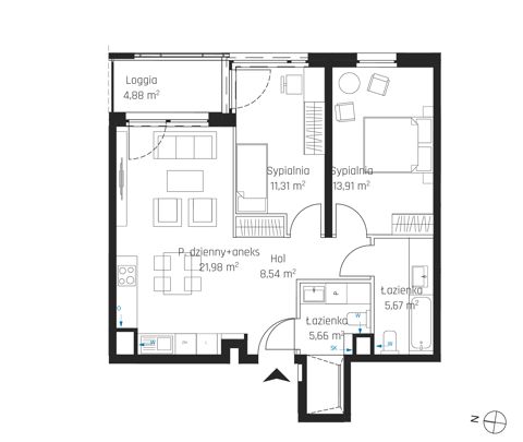 Plan 3 pok. 67m²