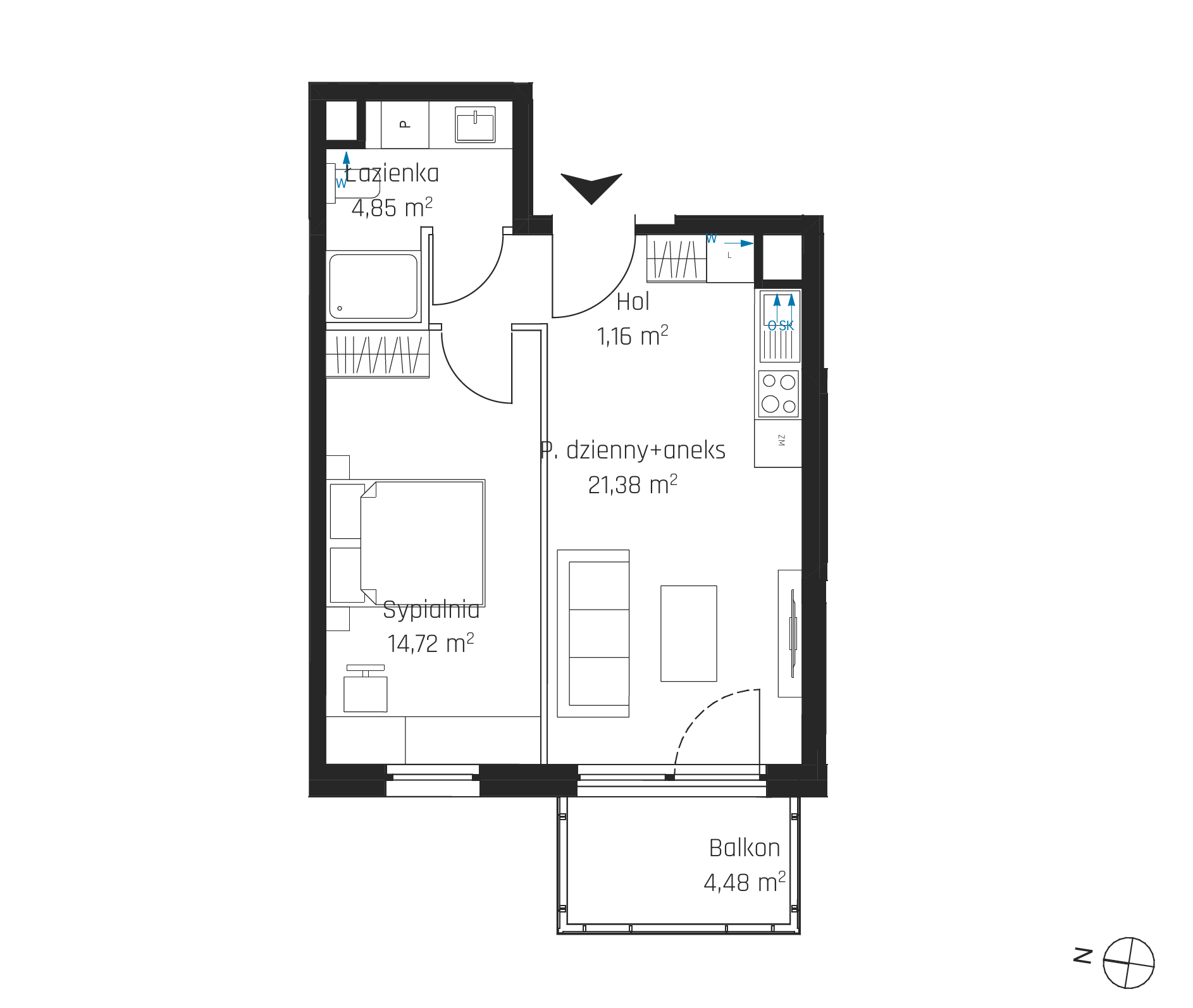 Plan 2 pok. 42m²
