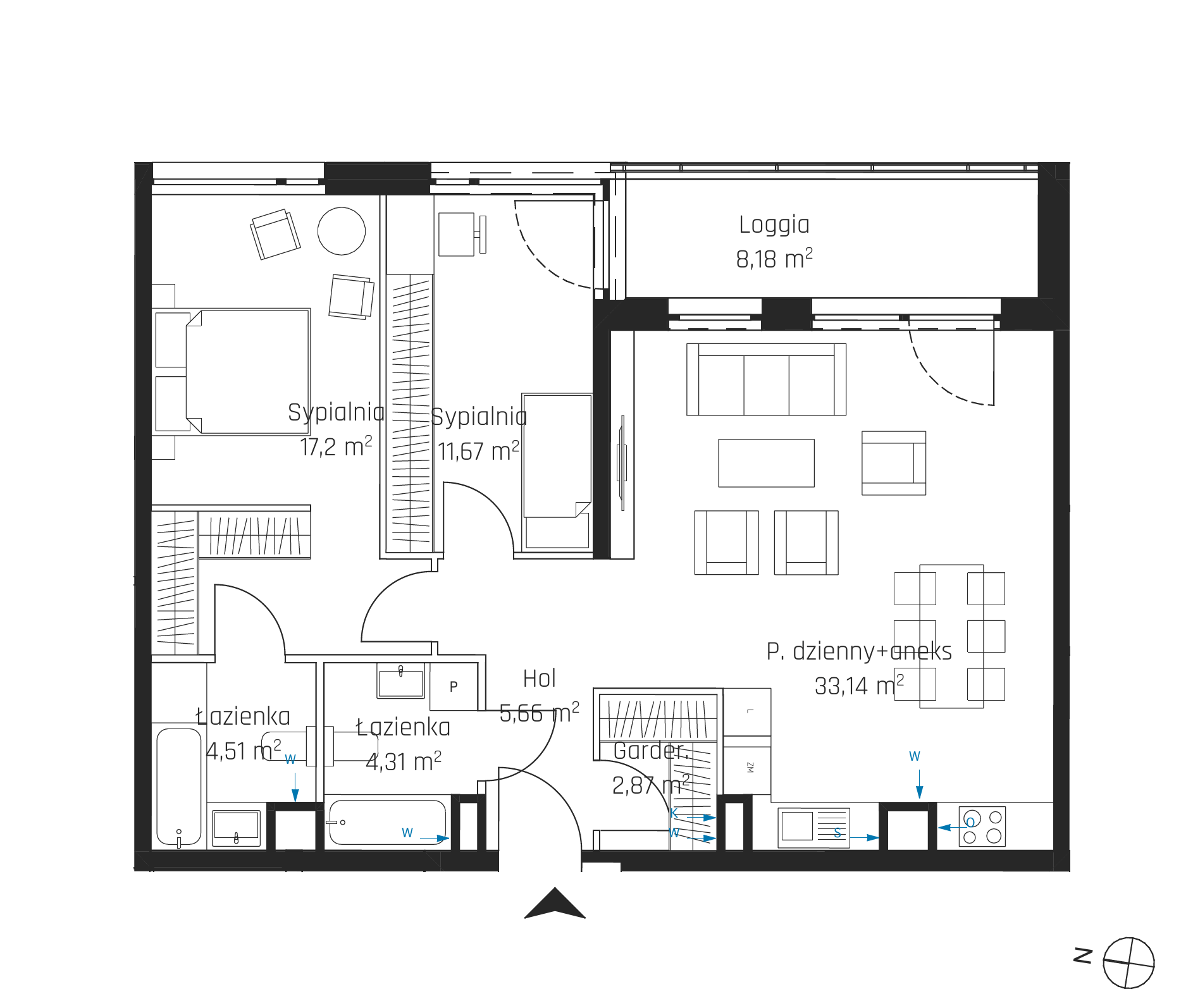 Plan 3 pok. 79m²