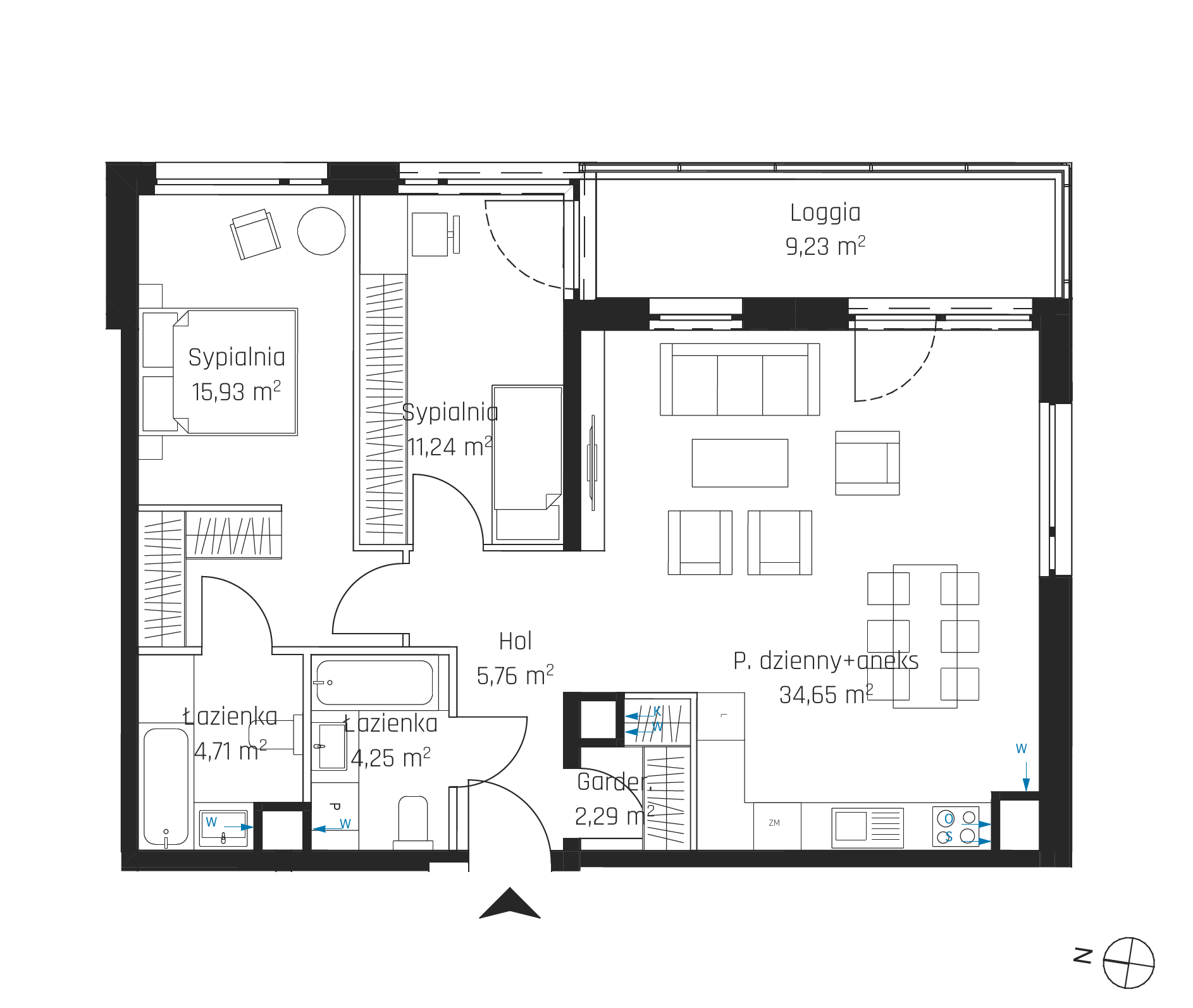 Plan 3 pok. 79m²