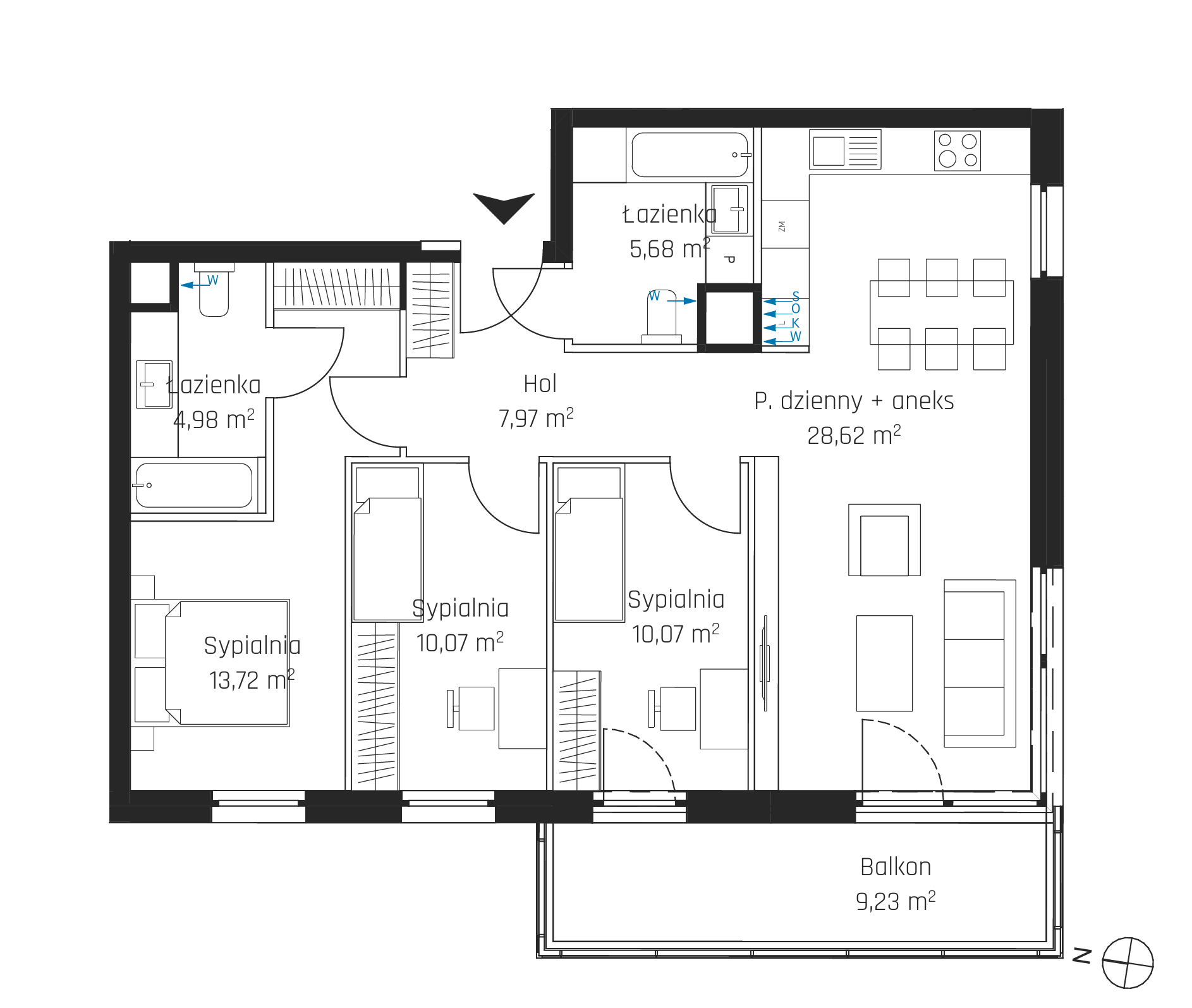Plan 4 pok. 81m²