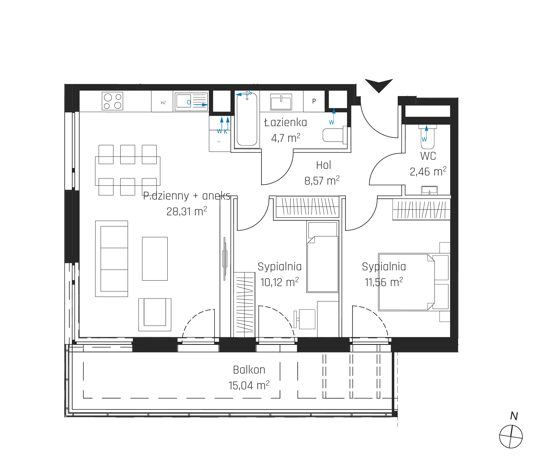 Plan 3 pok. 66m²