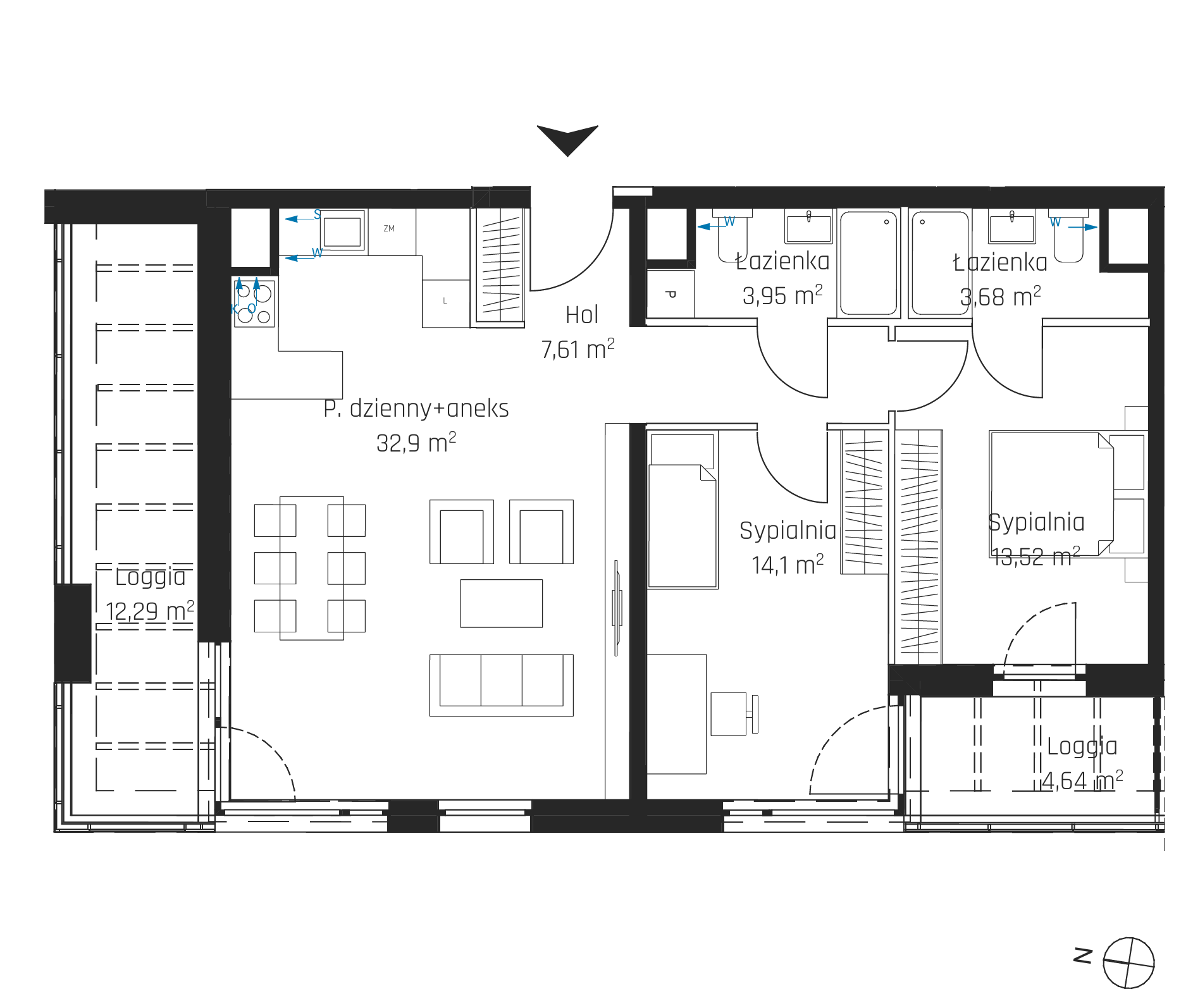 Plan 3 pok. 76m²