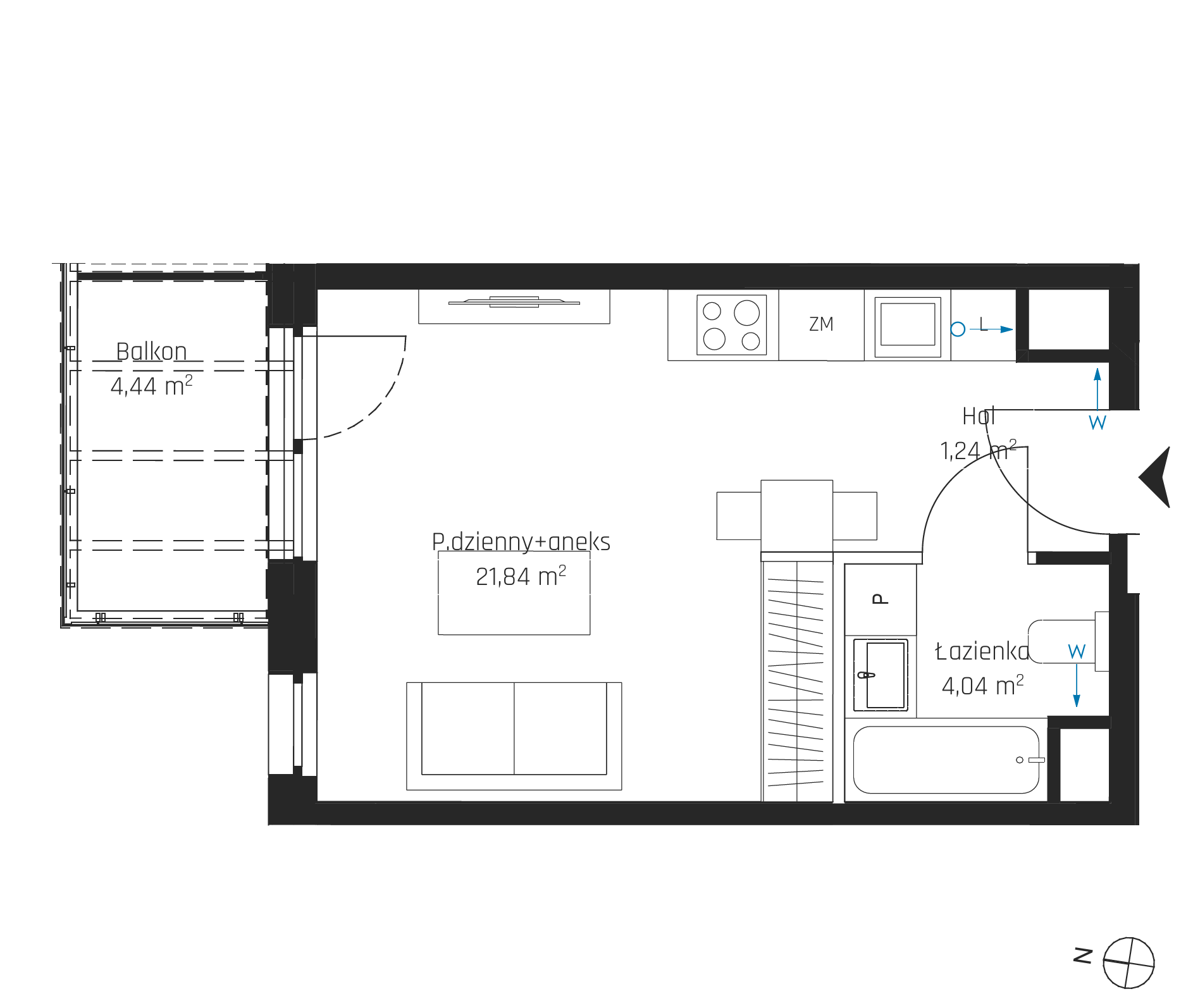 Plan 1 pok. 27m²