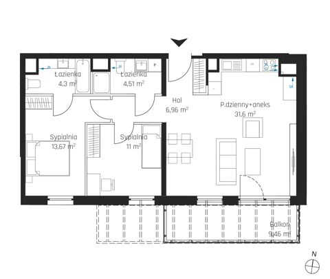 Plan 3 pok. 72m²