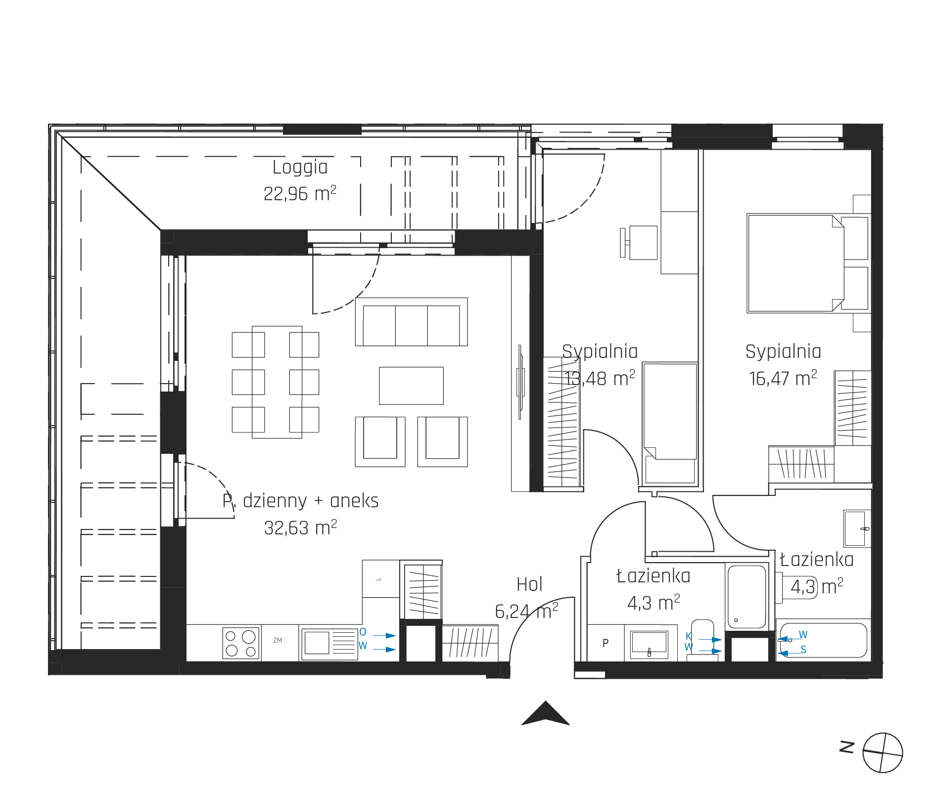 Plan 3 pok. 77m²