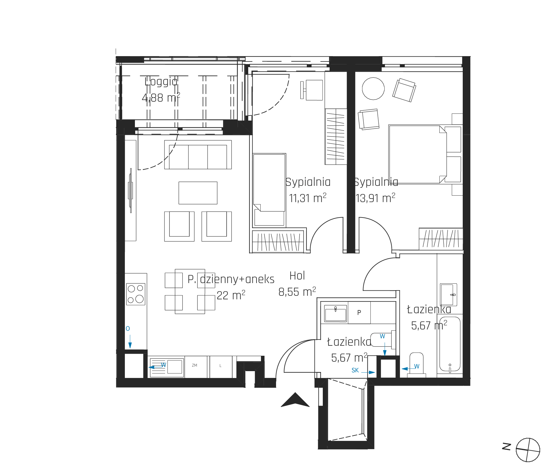 Plan 3 pok. 67m²