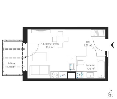 Plan 1 pok. 26m²