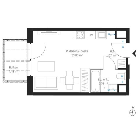 Plan 1 pok. 27m²