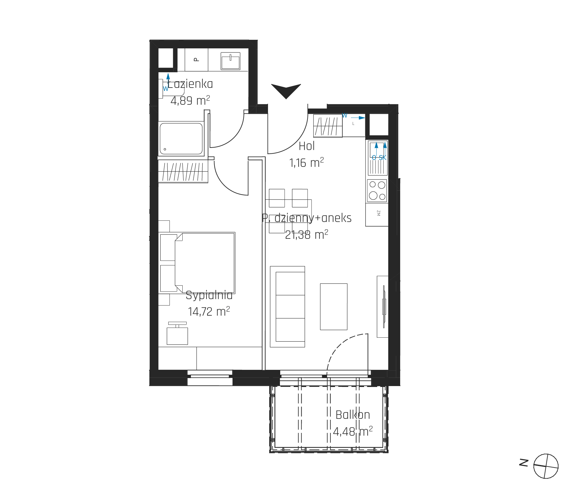 Plan 2 pok. 42m²