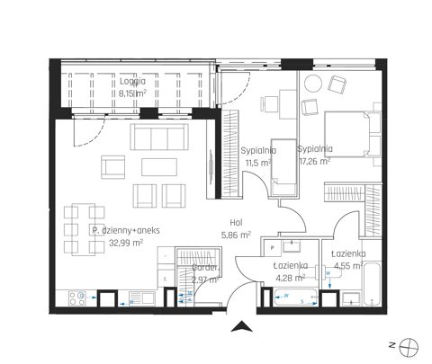 Plan 3 pok. 79m²