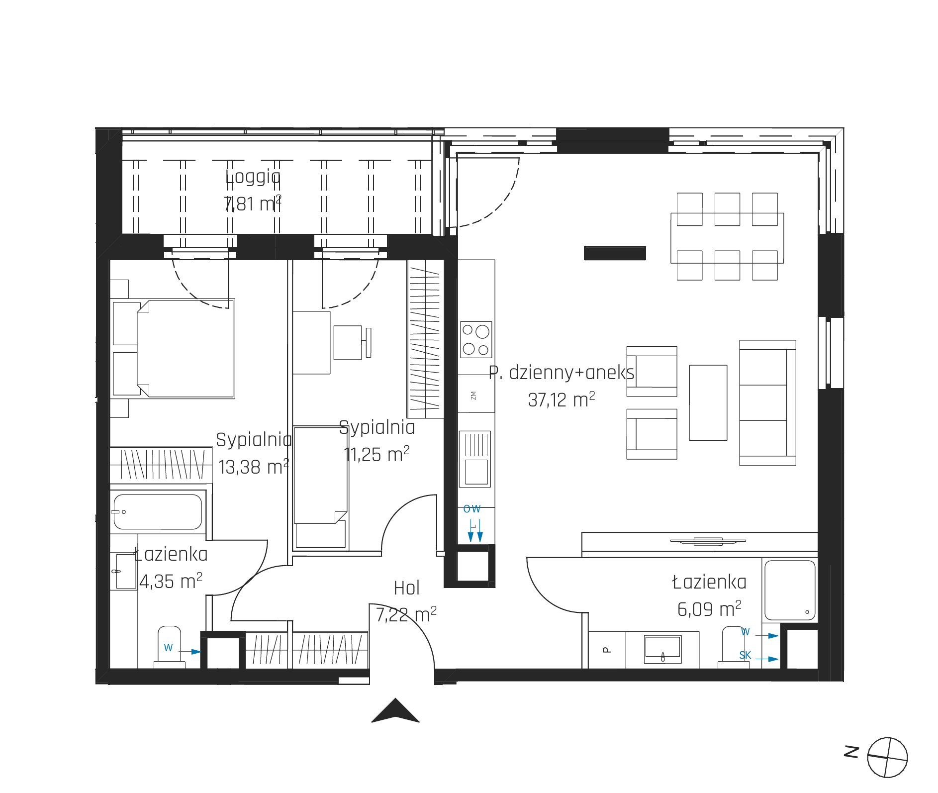 Plan 3 pok. 79m²