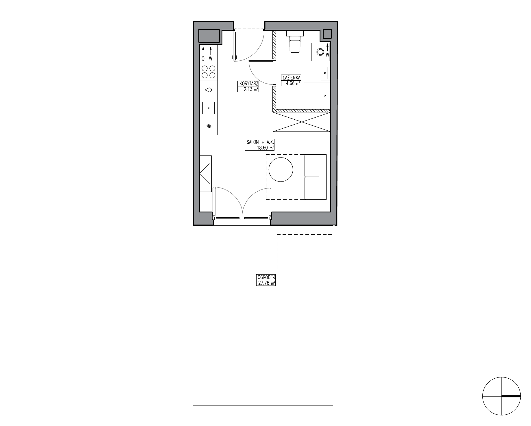 Plan 1 pok. 25m²