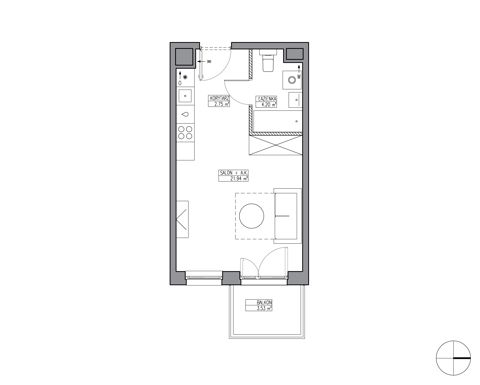 Plan 1 pok. 29m²