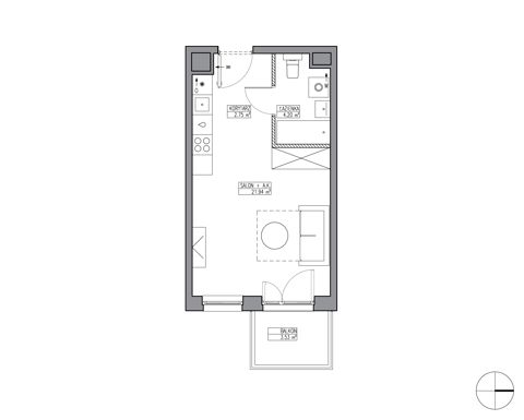 Plan 1 pok. 29m²