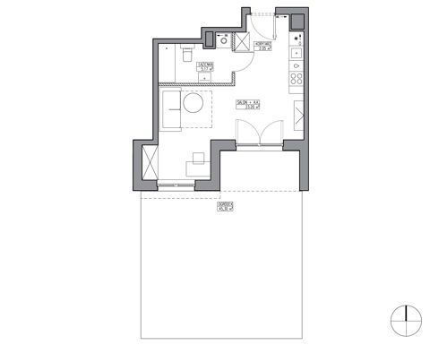 Plan 1 pok. 30m²