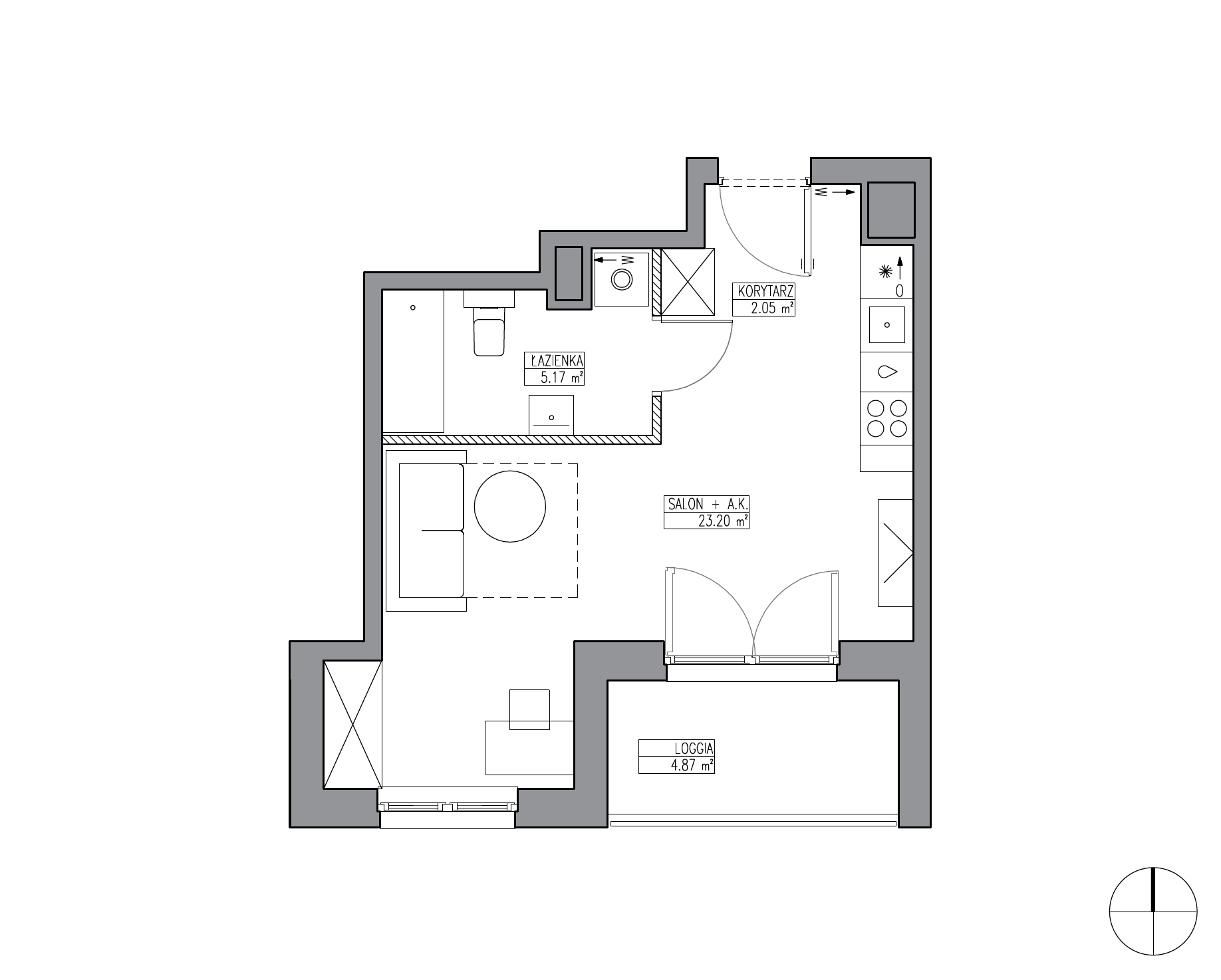 Plan 1 pok. 30m²