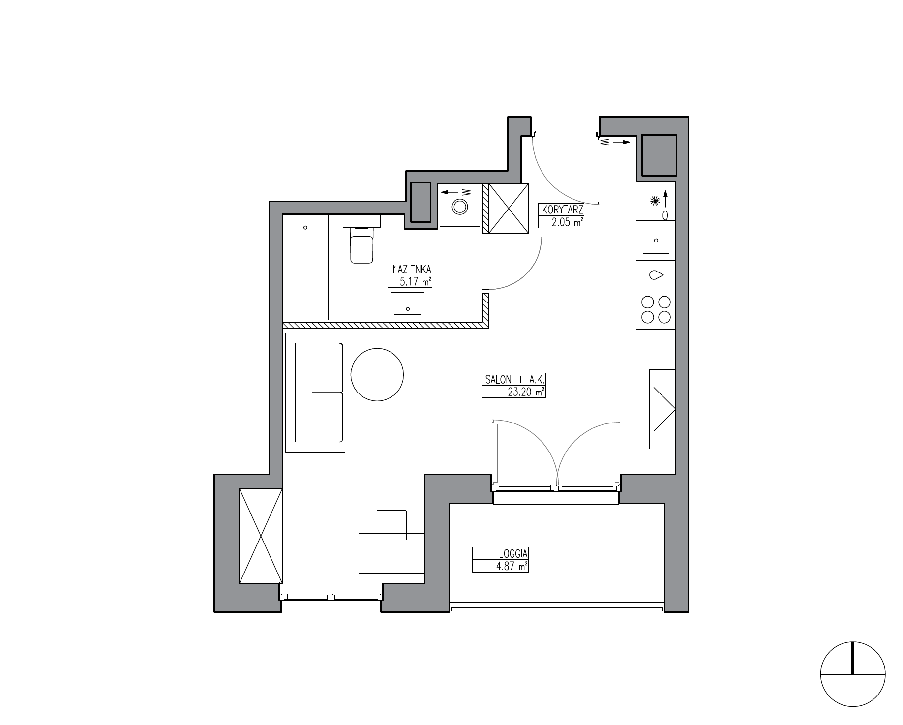 Plan 1 pok. 30m²