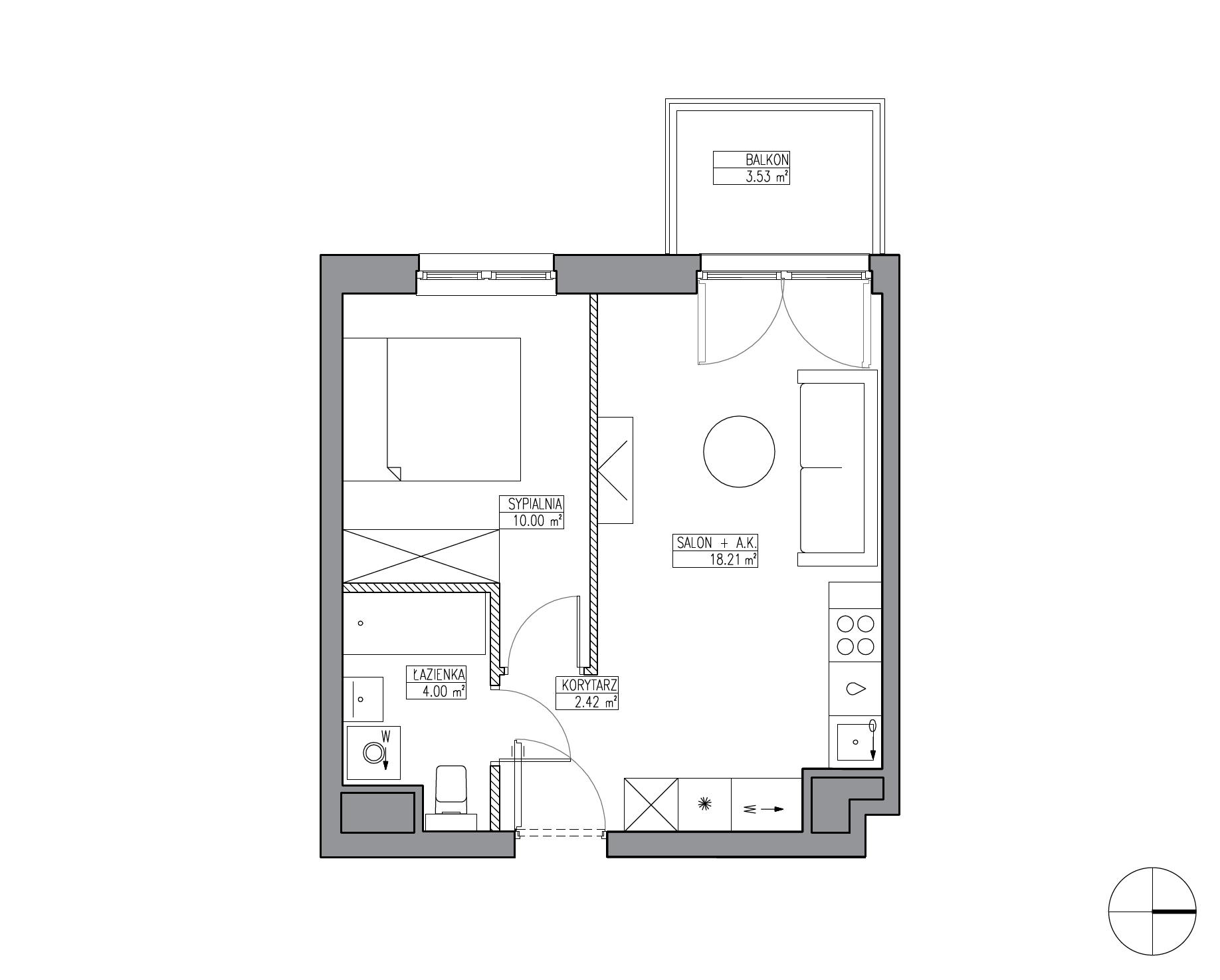 Plan 2 pok. 35m²