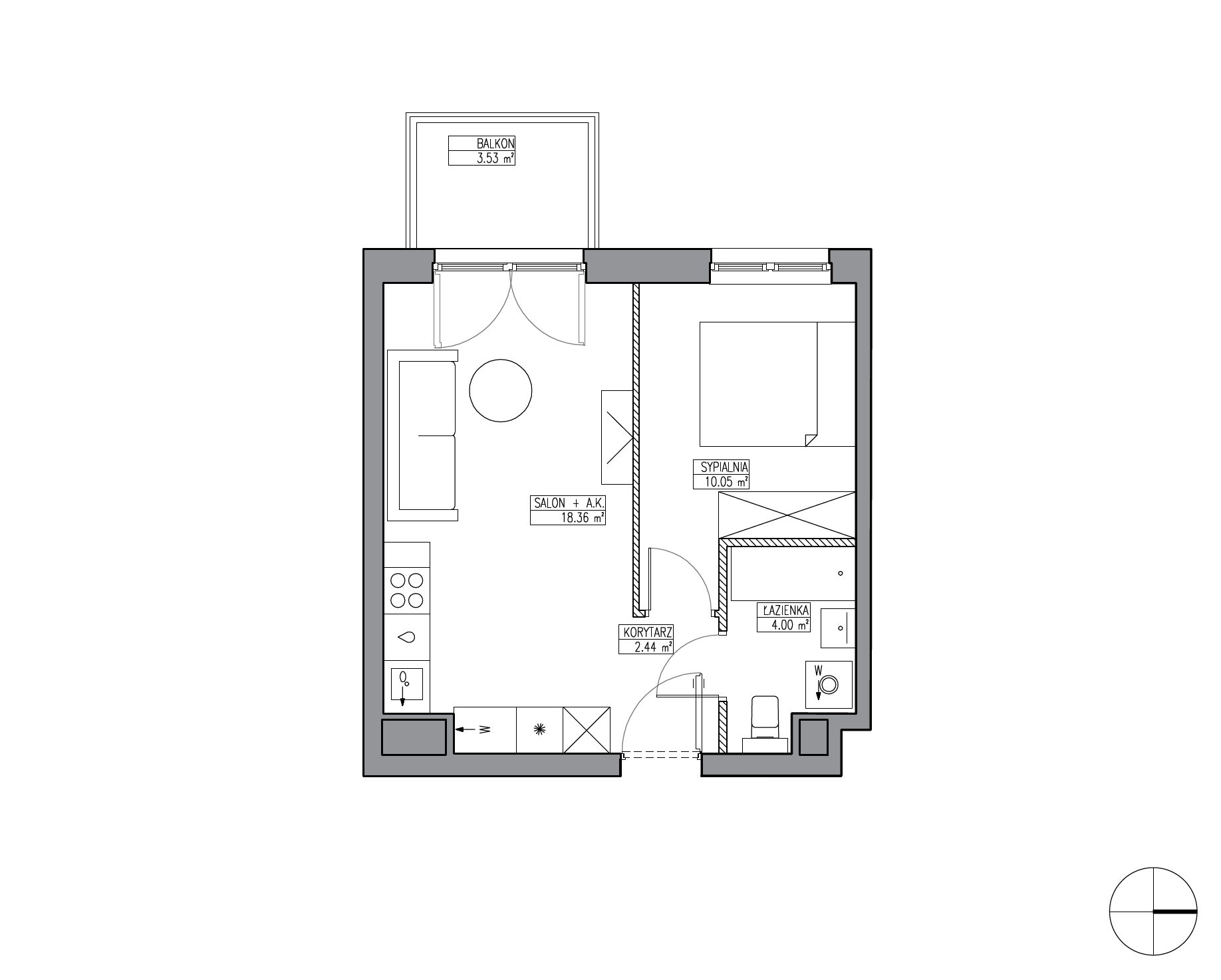 Plan 2 pok. 35m²