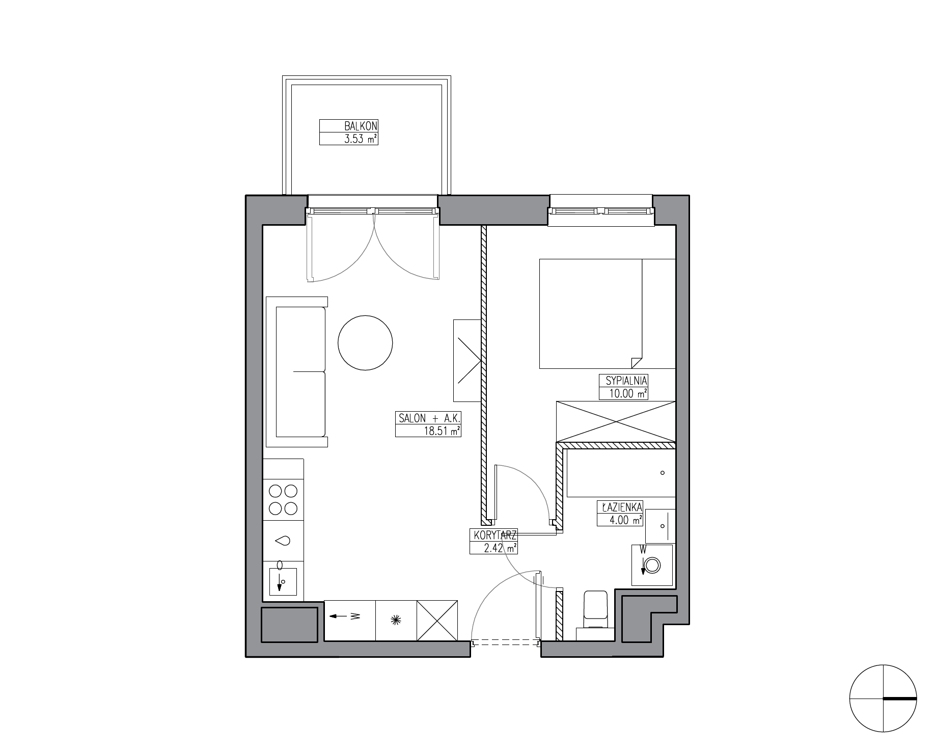 Plan 2 pok. 35m²