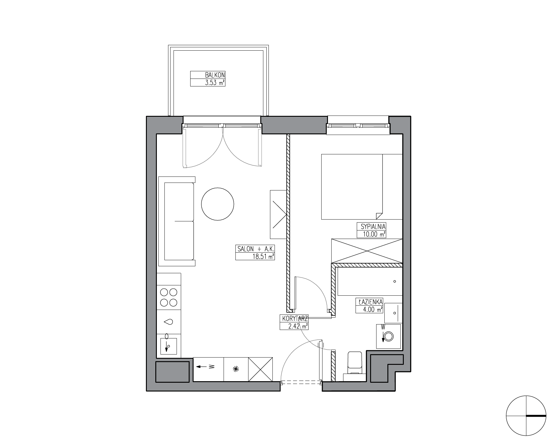 Plan 2 pok. 35m²