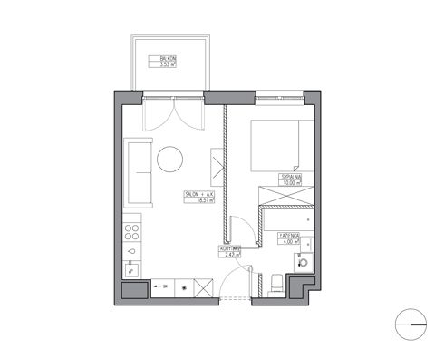 Plan 2 pok. 35m²