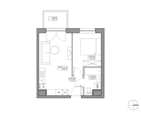 Plan 2 pok. 35m²