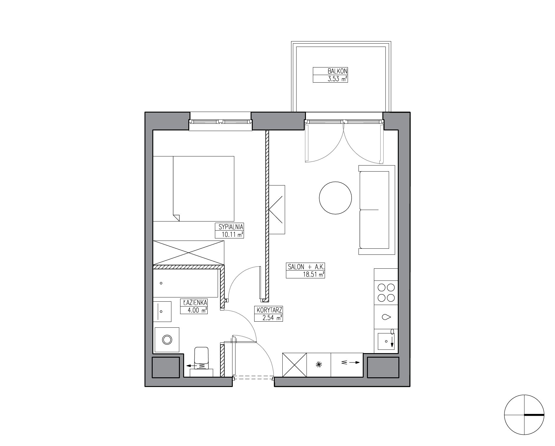 Plan 2 pok. 35m²