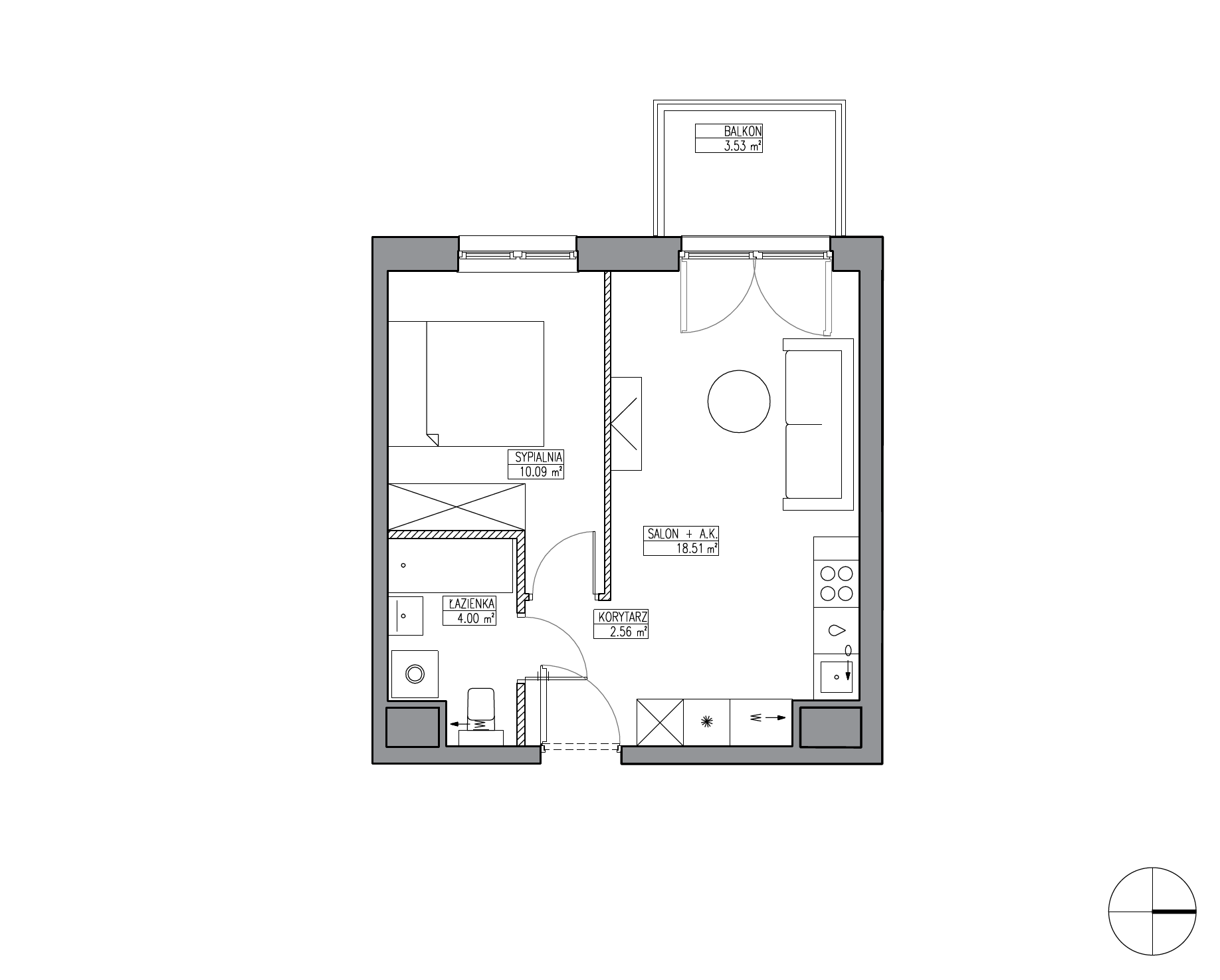 Plan 2 pok. 35m²