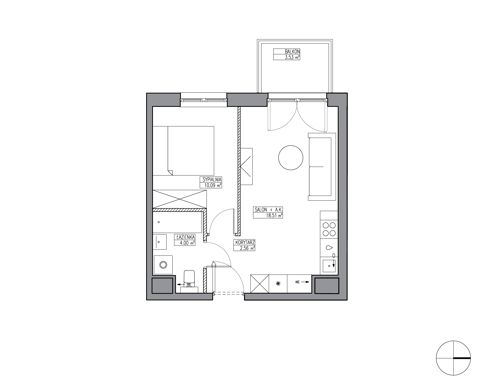 Plan 2 pok. 35m²