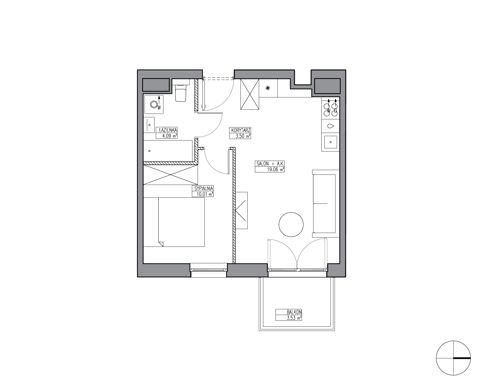 Plan 2 pok. 37m²