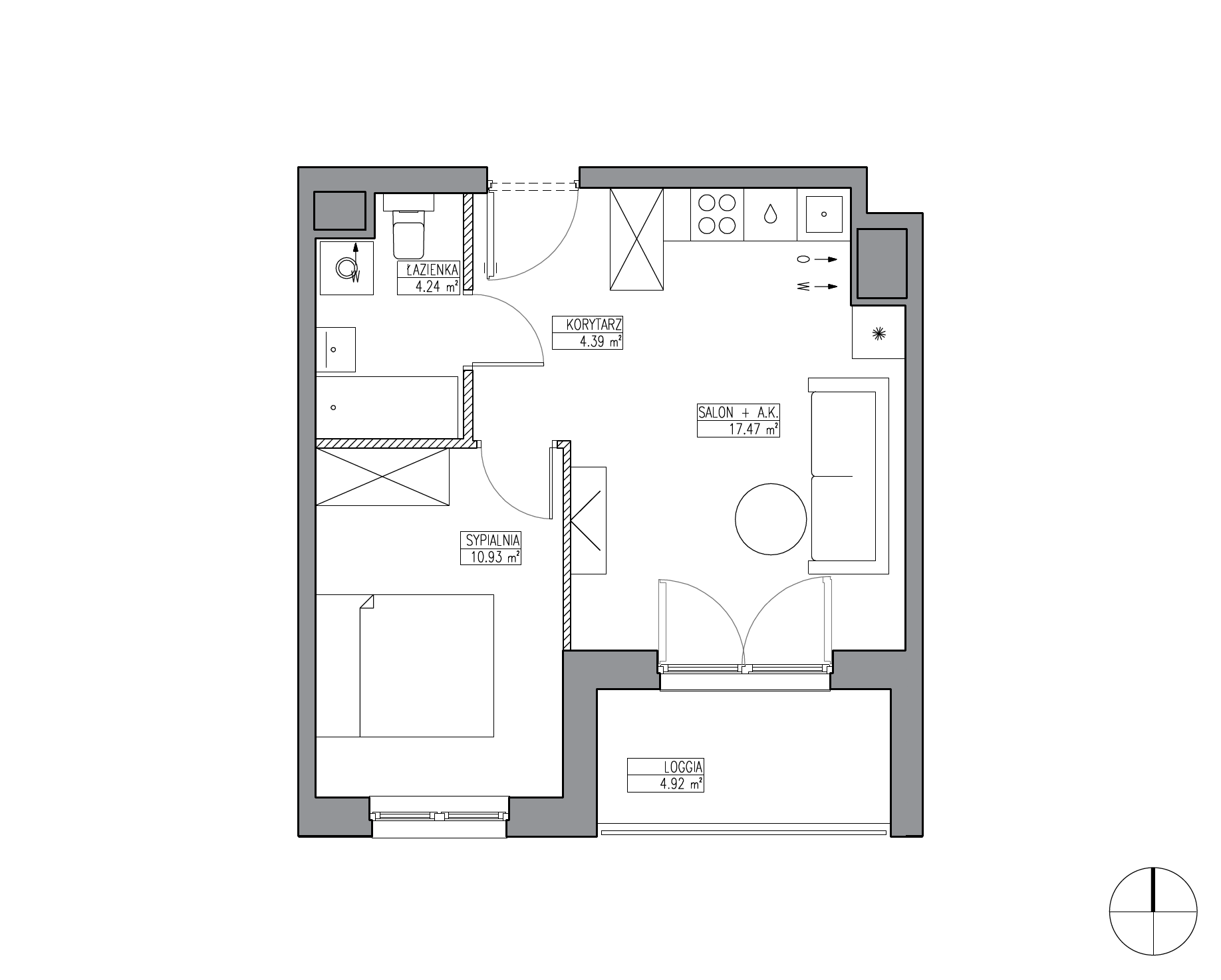 Plan 2 pok. 37m²