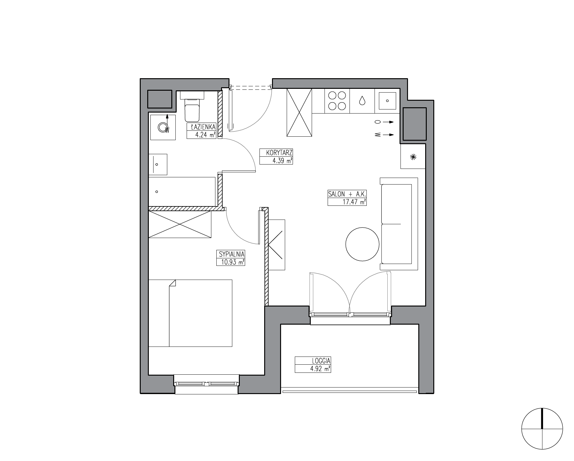 Plan 2 pok. 37m²