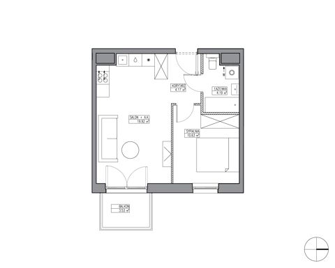 Plan 2 pok. 39m²