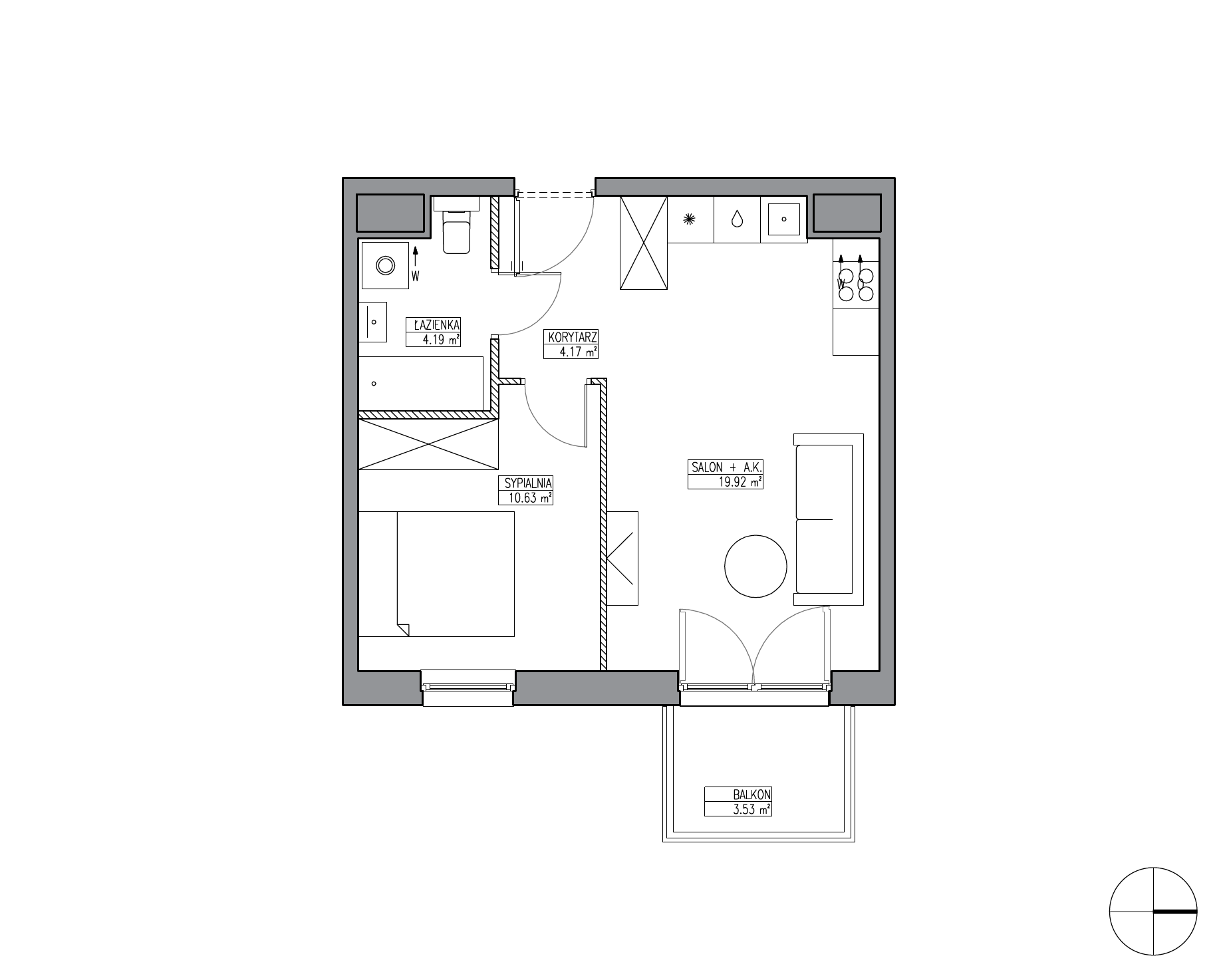 Plan 2 pok. 39m²