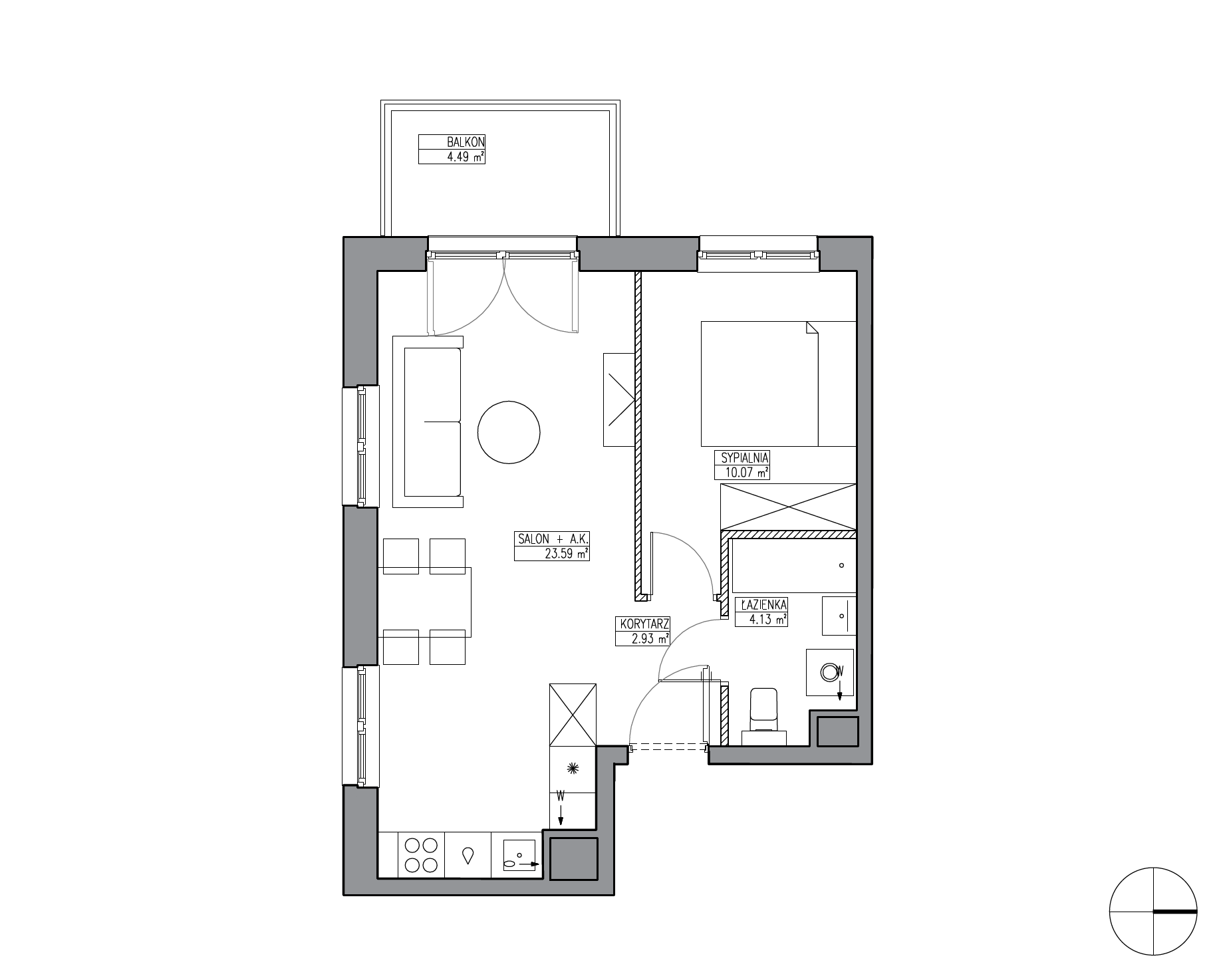 Plan 2 pok. 41m²