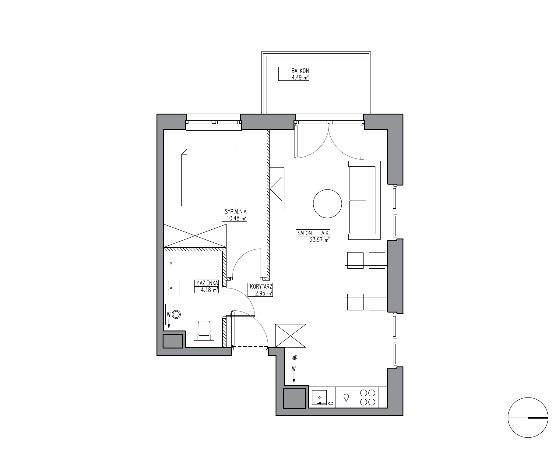 Plan 2 pok. 42m²