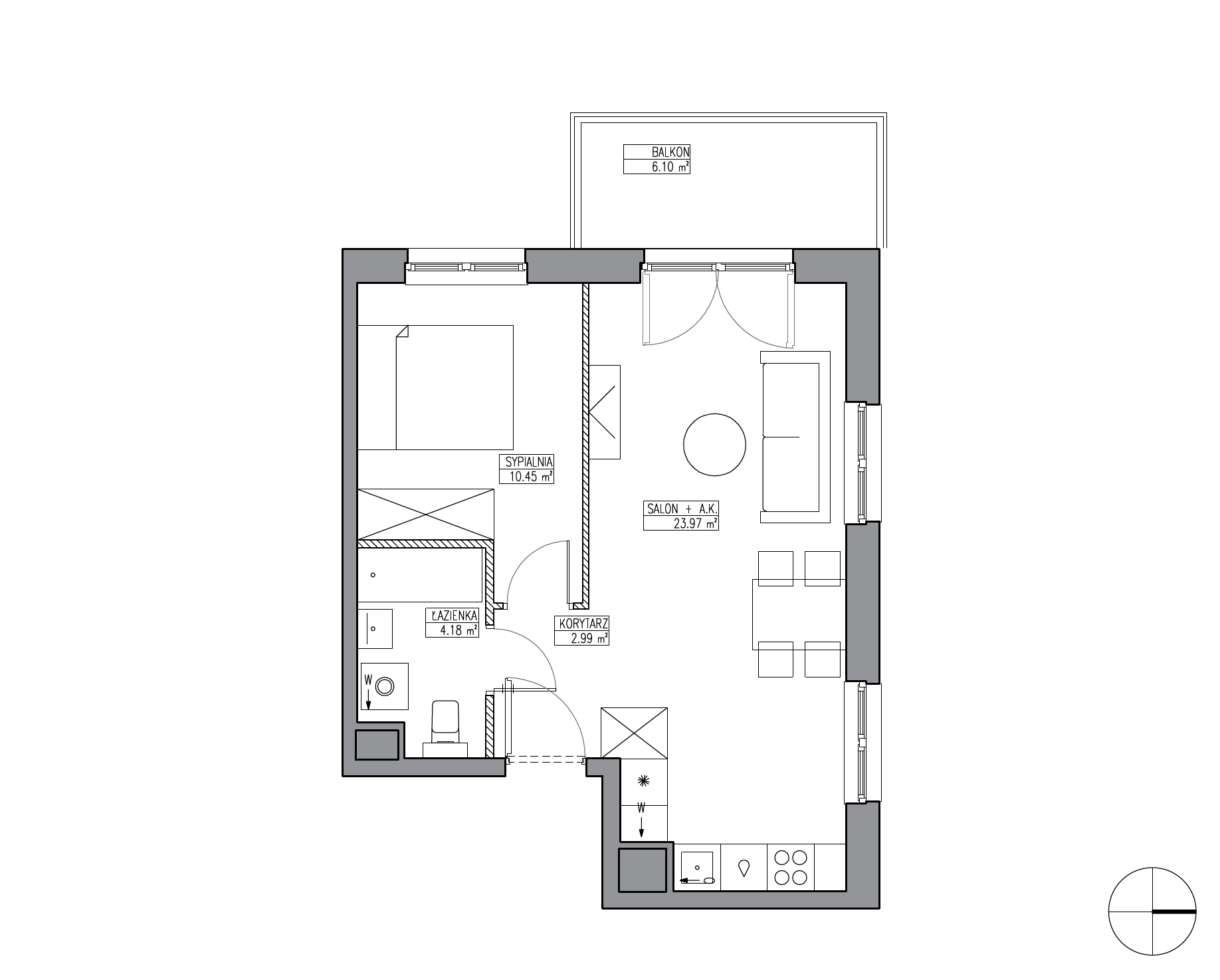 Plan 2 pok. 42m²