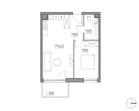 Plan 2 pok. 44m²