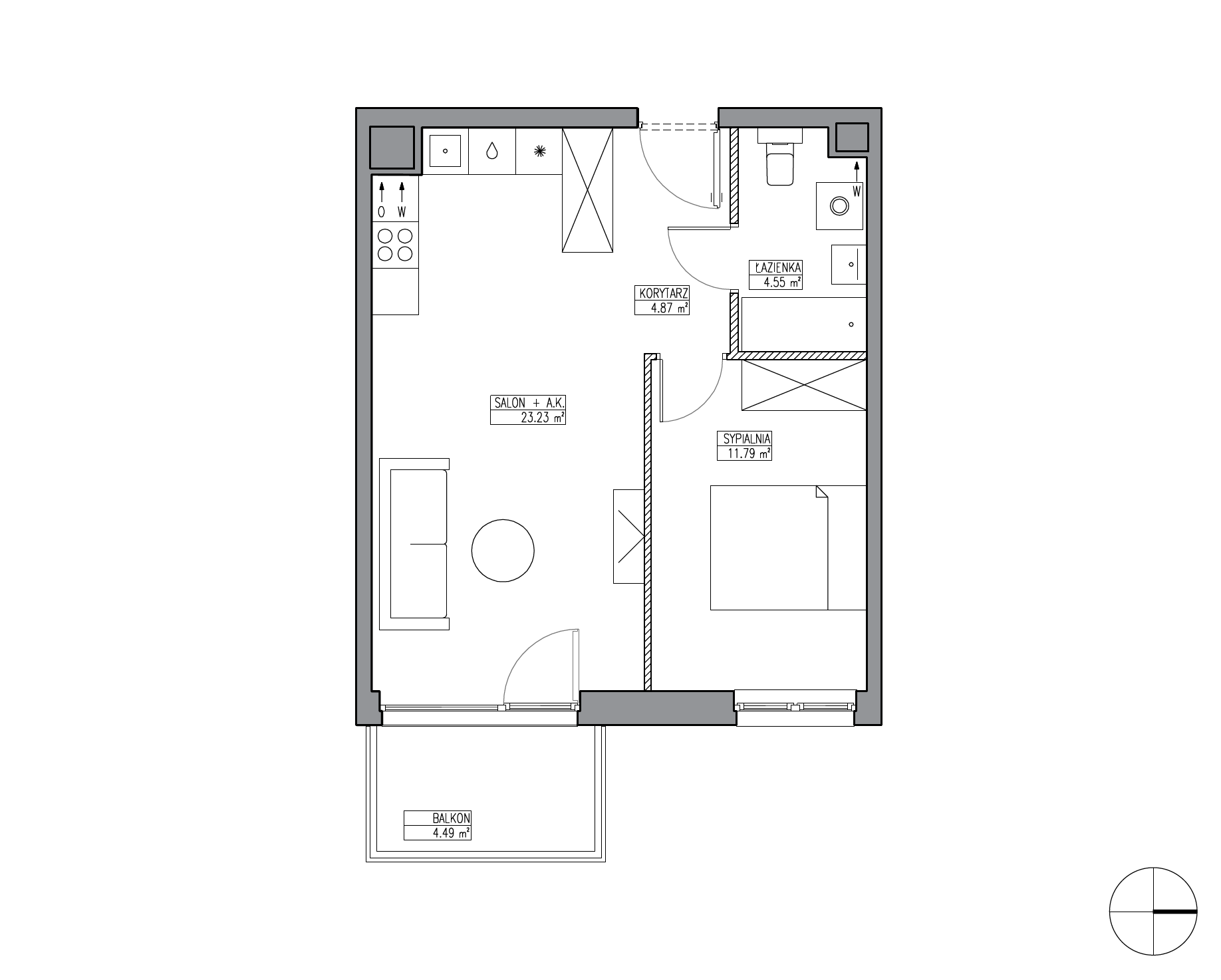 Plan 2 pok. 44m²